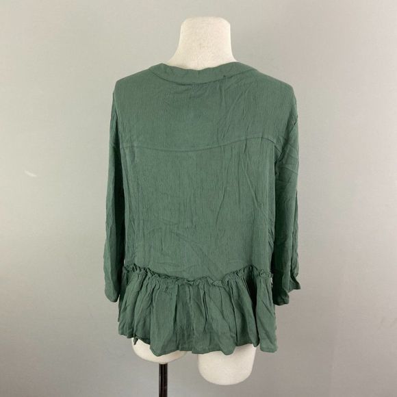 NWT DEREK HEART Green‎ Boho Shirt (L) - Picture 4 of 9